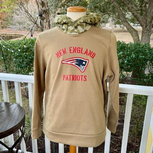 Nike New England Patriots Military Day Fleece Hoodie. Size XXL. Tan/camouflage. - Picture 1 of 10